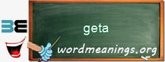 WordMeaning blackboard for geta